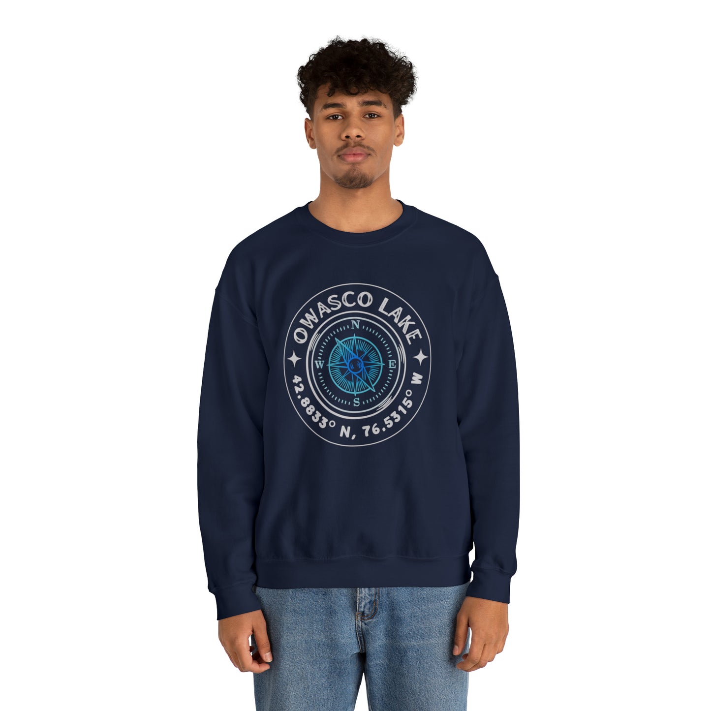 Owasco Lake Compass - Unisex  Crewneck Sweatshirt