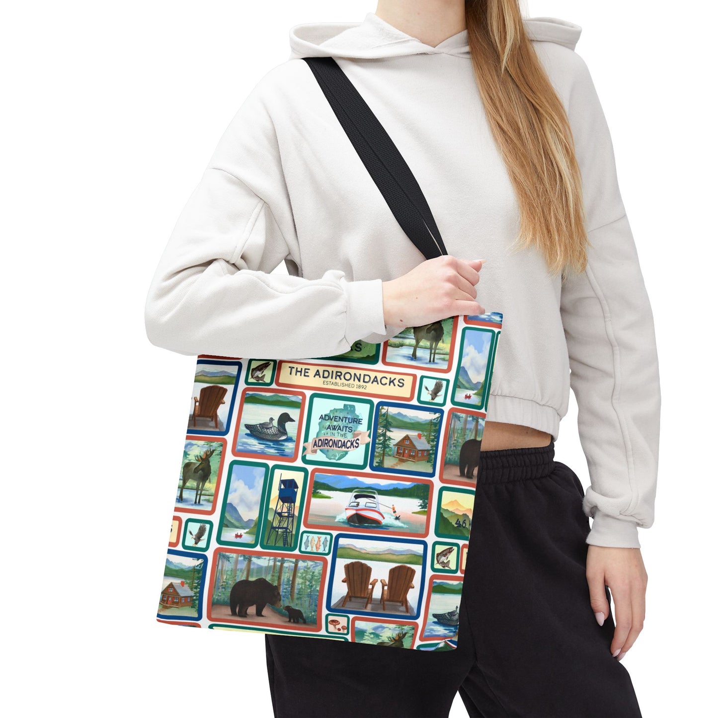 Adirondack Adventure Scenes Tote Bag – Eco-Friendly Nature Lover's Bag - Made in the USA