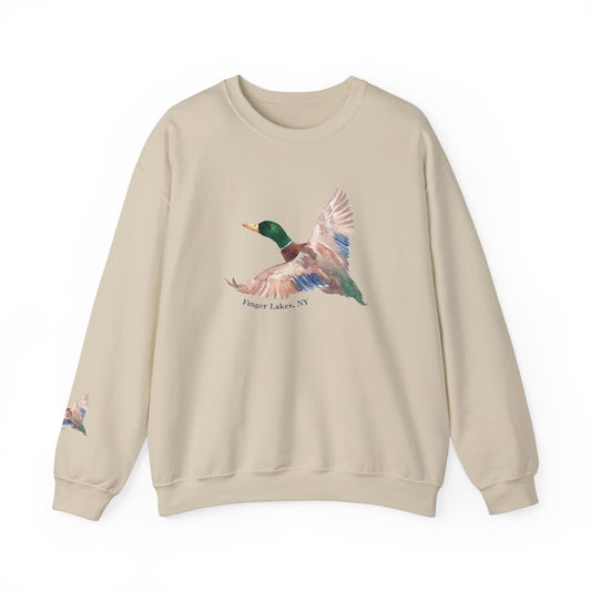Mallard Flight Crewneck Sweatshirt — Ducks of the Finger Lakes