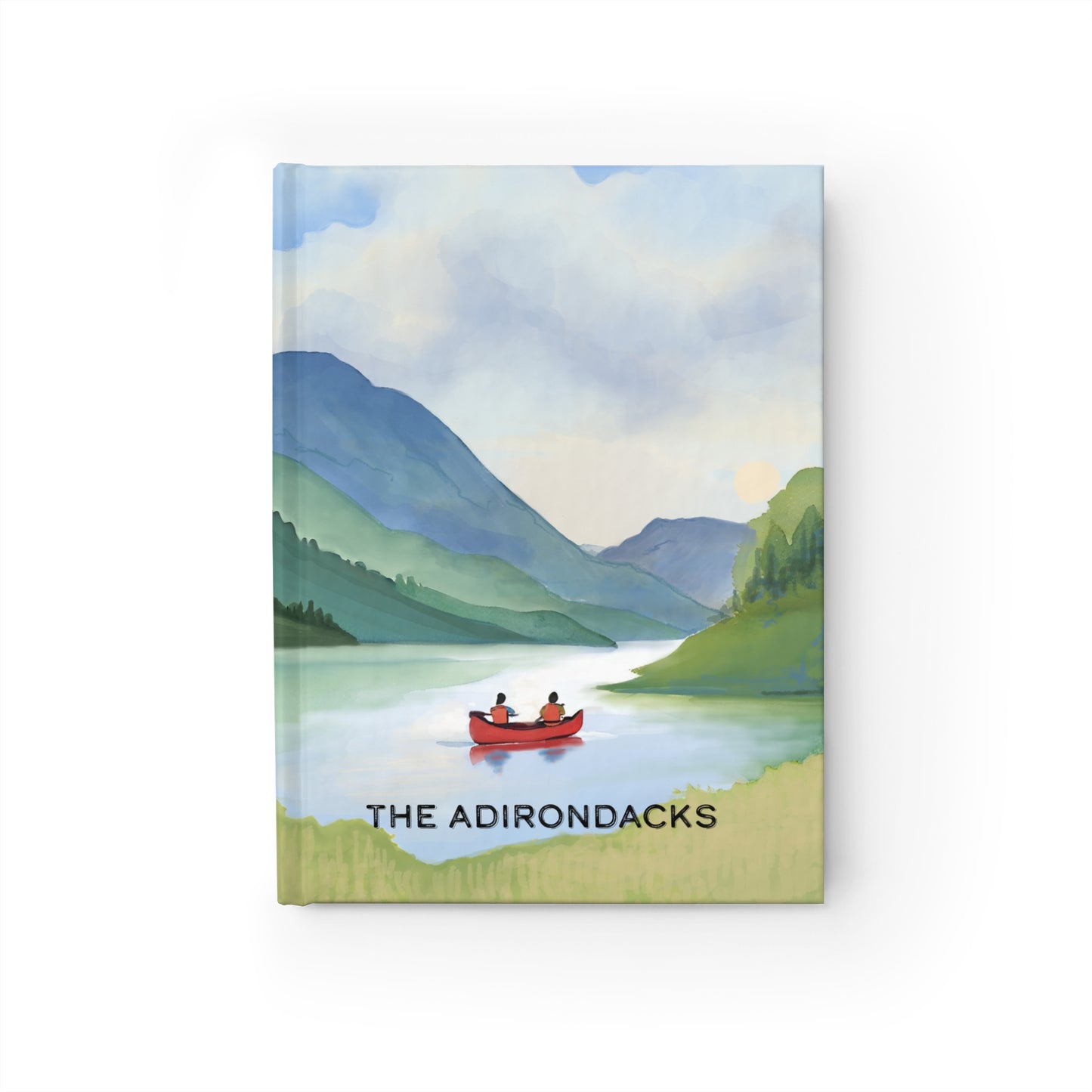 Red Canoe, The Adirondacks, Watercolor Illustrated Journal - Explore Nature and Adventures - Made in the USA