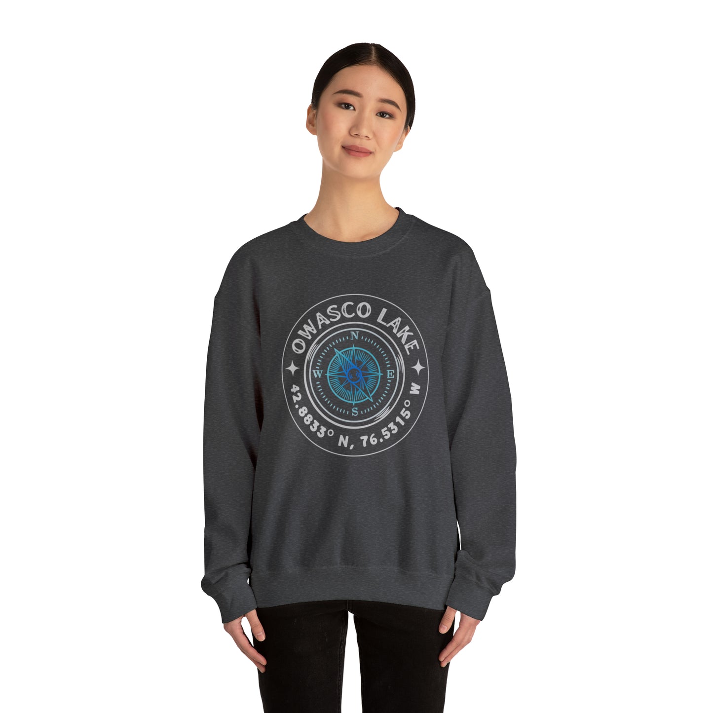 Owasco Lake Compass - Unisex  Crewneck Sweatshirt