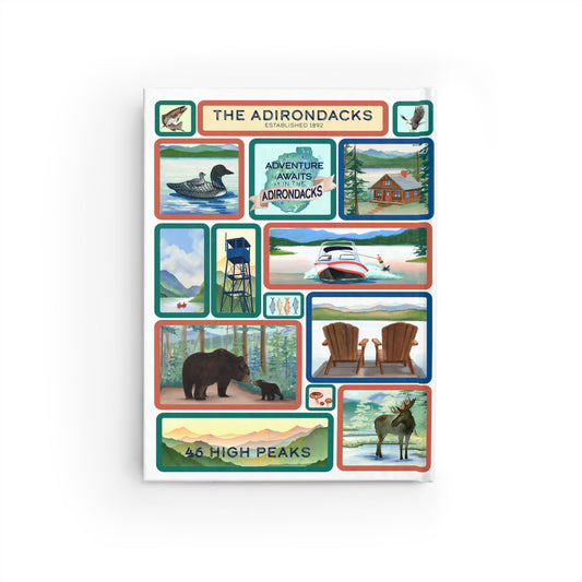 Adirondack Park Scenes Grid Illustrated Journal - Explore Nature and Adventures - Made in the USA
