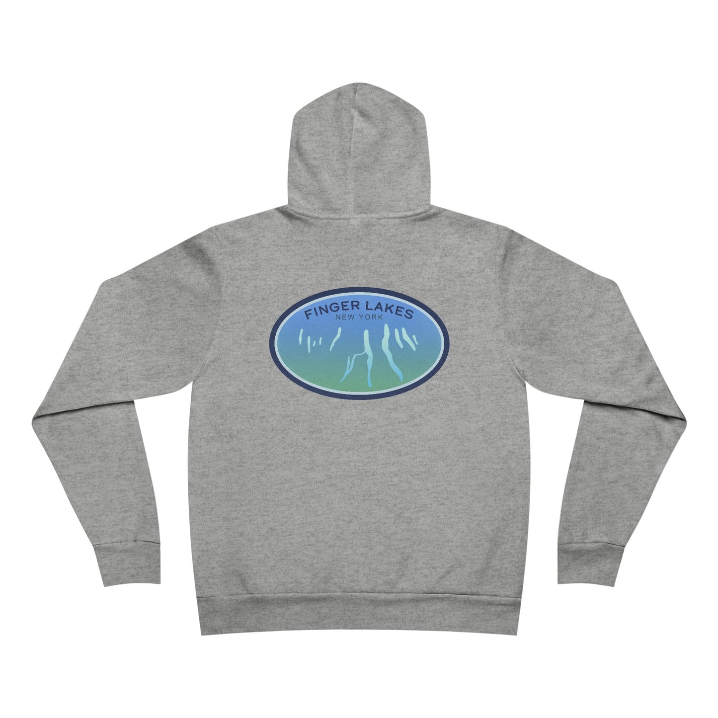 Finger Lakes Blue Iconic Hoodie — Bella + Canvas Xtra Soft Pullover