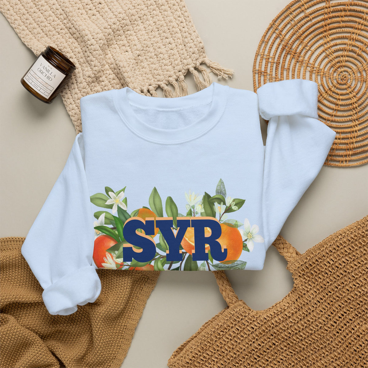 SYR Floral Crewneck Sweatshirt — Syracuse Inspired Fall Pullover