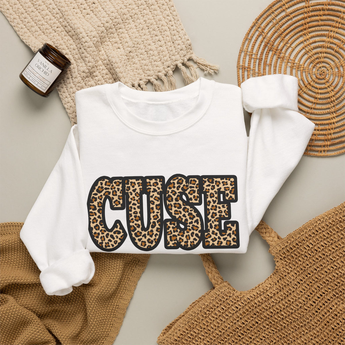 CUSE Leopard Print Crewneck Sweatshirt