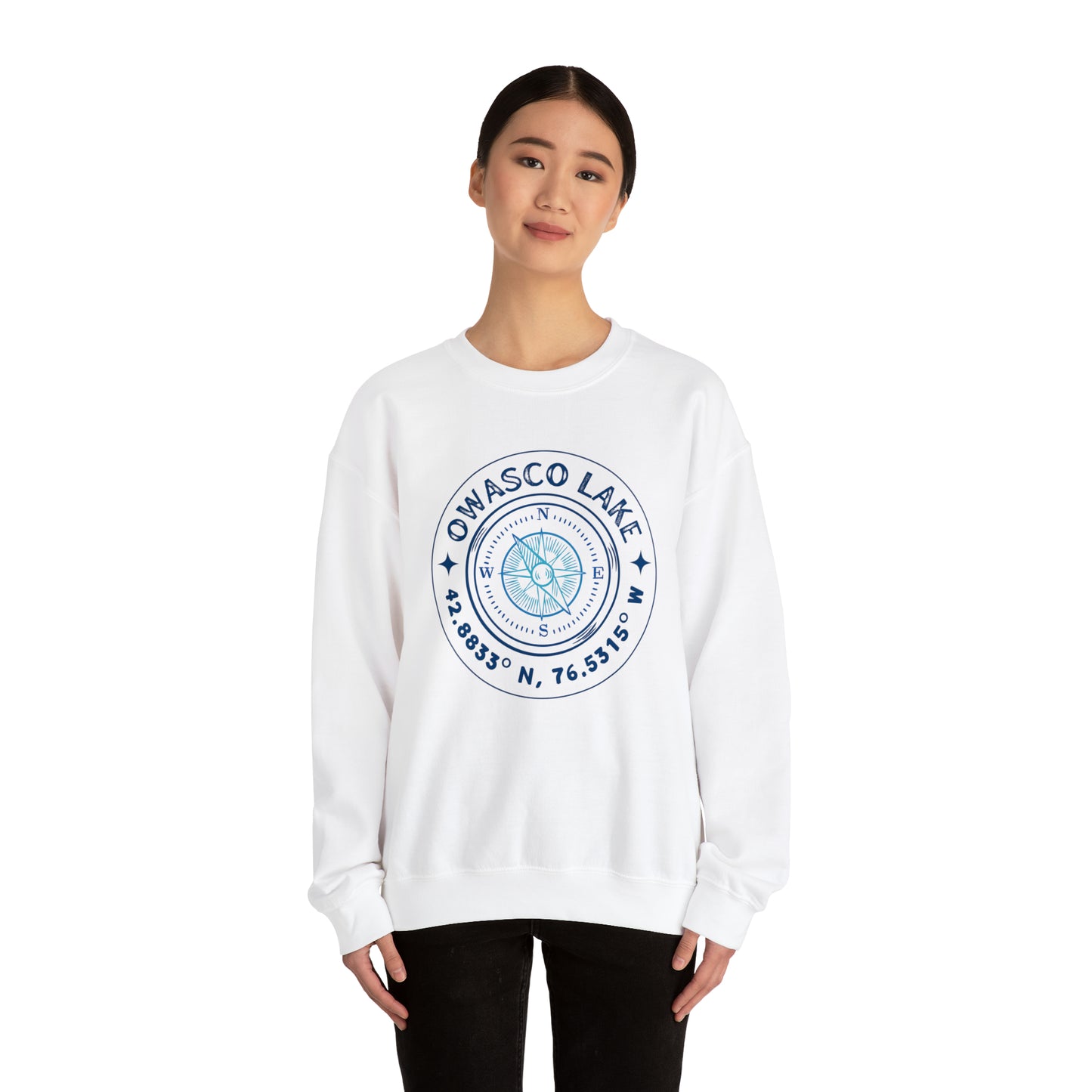 Owasco Lake Compass - Unisex  Crewneck Sweatshirt