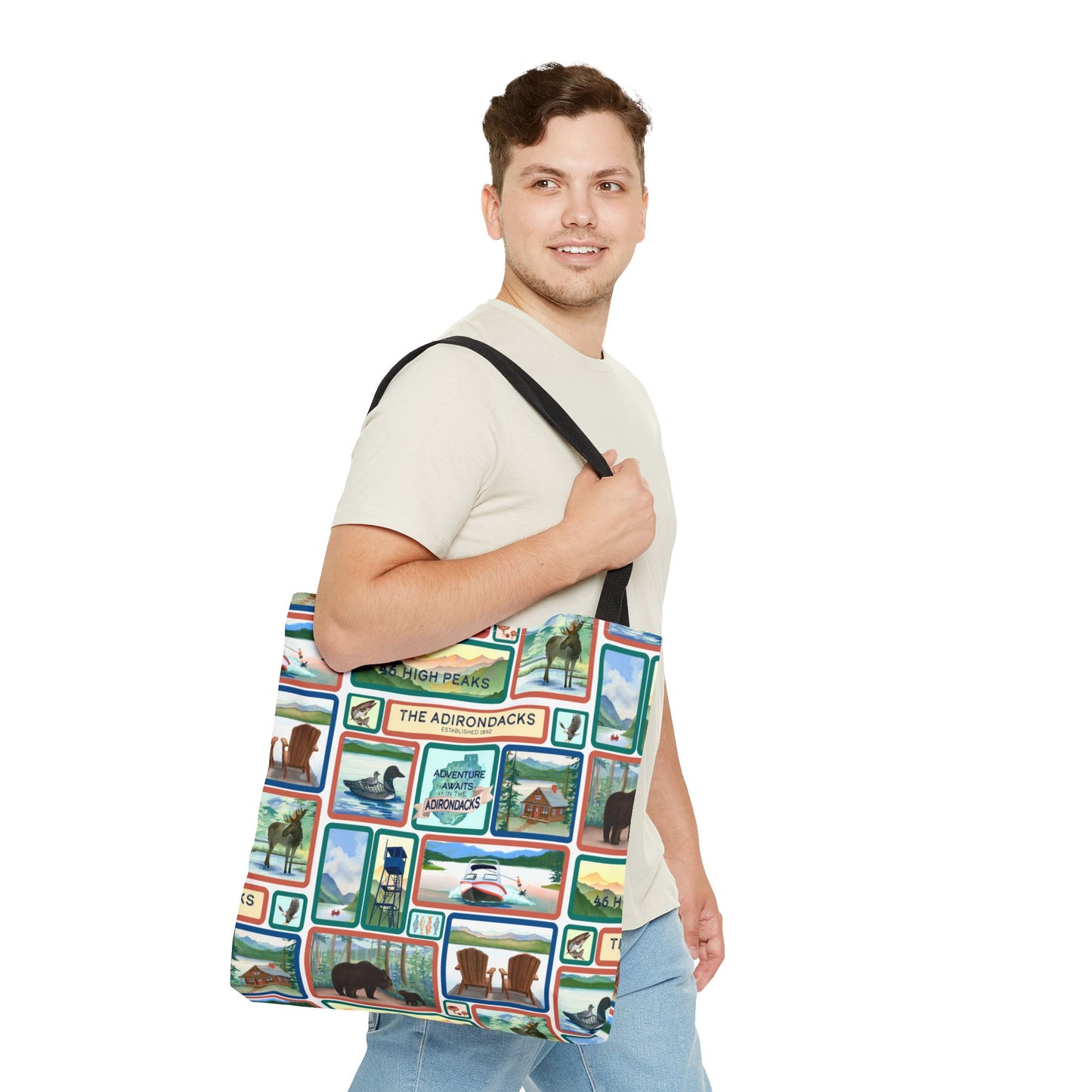 Adirondack Adventure Scenes Tote Bag – Eco-Friendly Nature Lover's Bag - Made in the USA