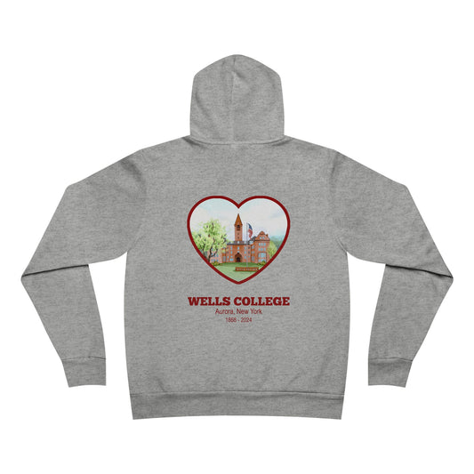 Wells College - Cozy Unisex Sponge Fleece Pullover Hoodie