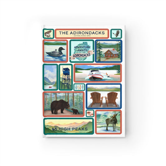 Adirondack Park Scenes Grid Illustrated Journal - Explore Nature and Adventures - Made in the USA