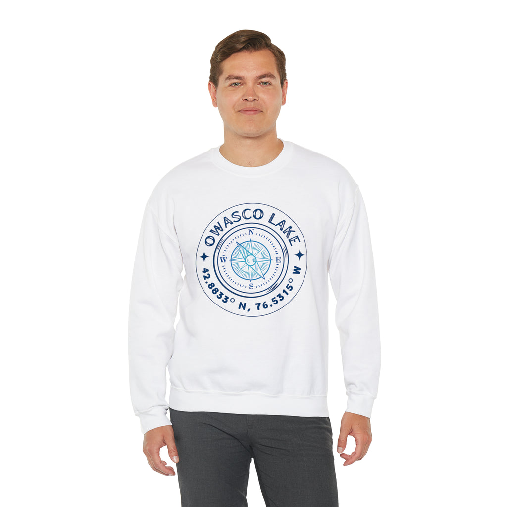 Owasco Lake Compass - Unisex  Crewneck Sweatshirt