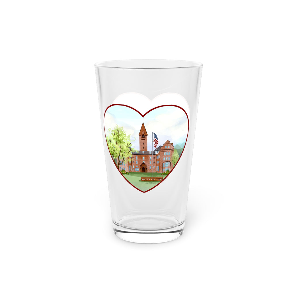 Wells College, Aurora NY, Pint Glass, 16oz