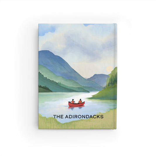 Red Canoe, The Adirondacks, Watercolor Illustrated Journal - Explore Nature and Adventures - Made in the USA
