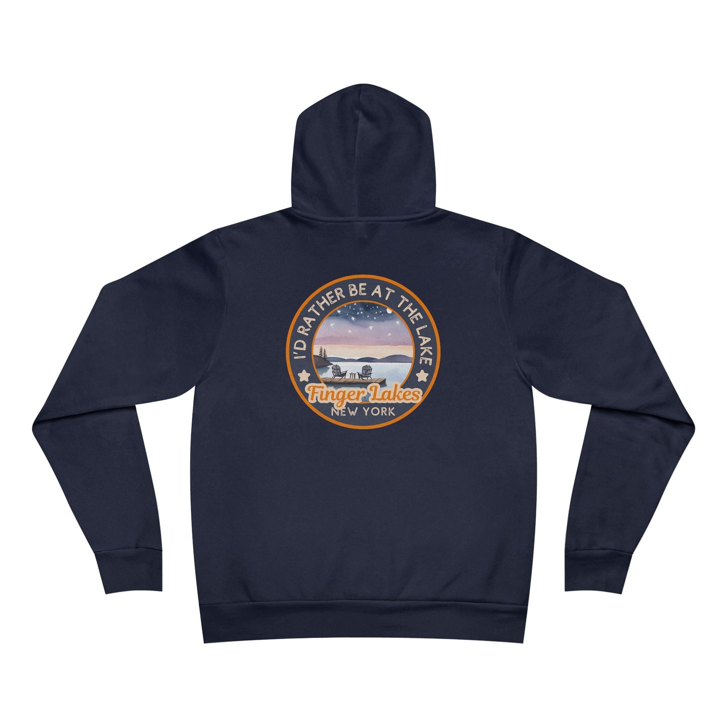 Finger Lakes Hoodie - "I'd Rather Be at the Lake" - Bonfire Nights Pullover