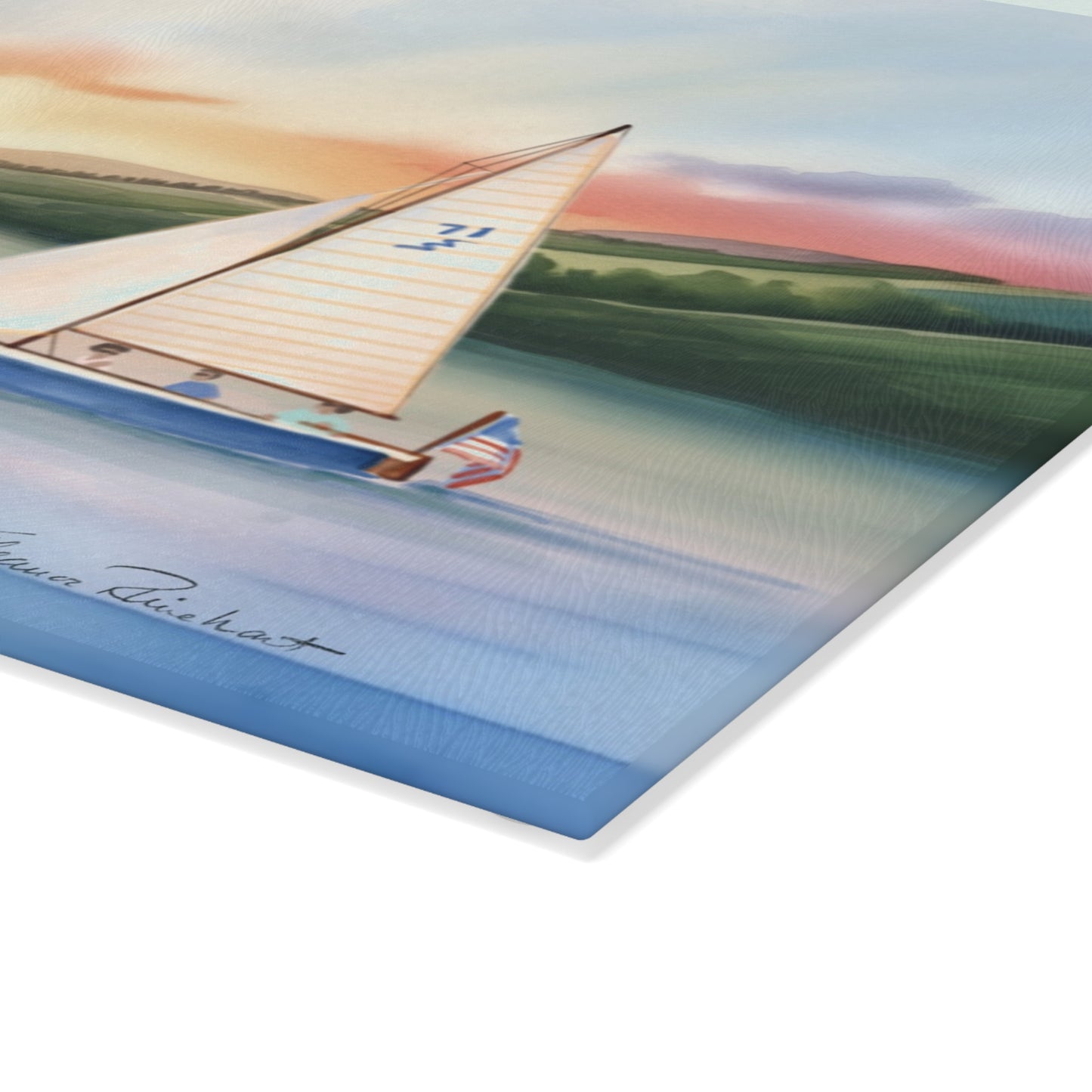 Skaneateles Sunrise Glass Cutting and Charcuterie Board