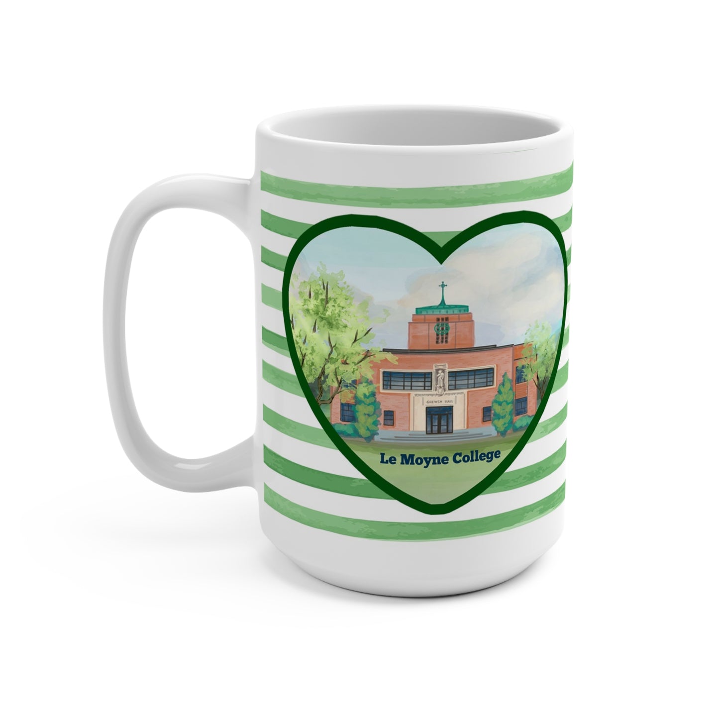 LeMoyne College Green Stripe Mug 15oz