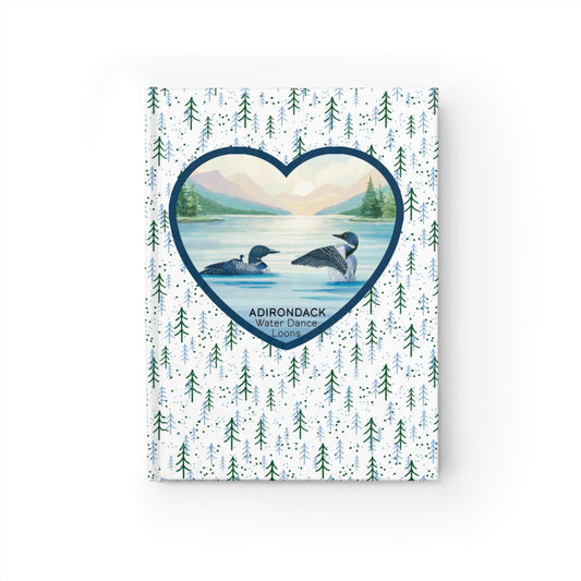 Adirondack Loons, Water Dance, Hand Painted Watercolor Journal - Explore Nature and Adventures - Made in the USA