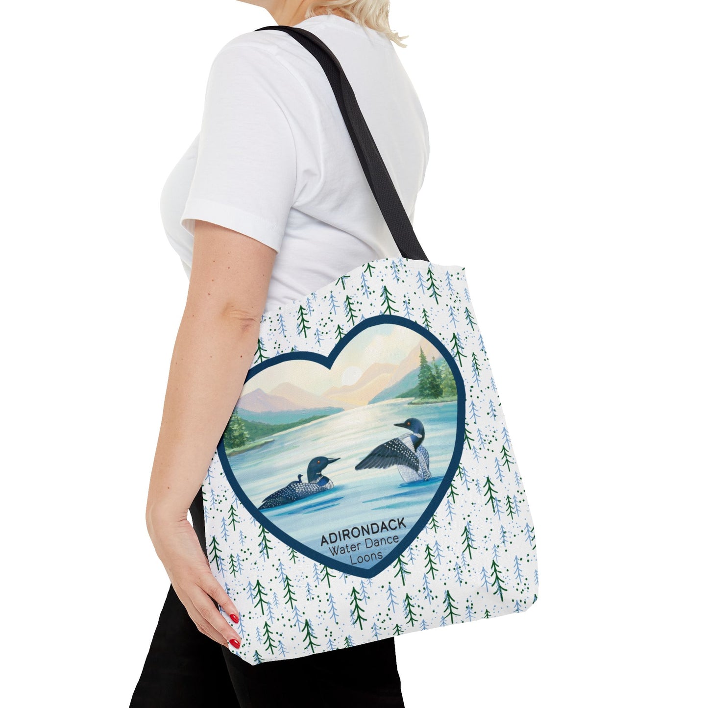 Loon Family, Water Dance, Adirondack Park Tote Bag – Eco-Friendly Nature Lover's Bag - Made in the USA