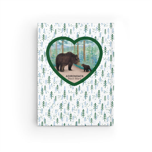 Adirondack Black Bears Hand Painted Watercolor Journal - Explore Nature and Adventures - Made in the USA