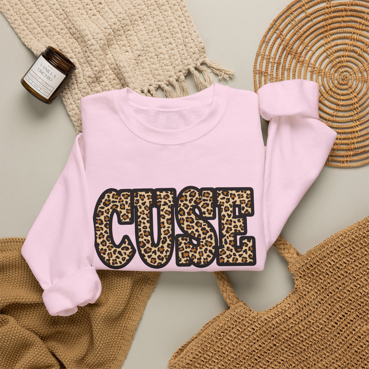 CUSE Leopard Print Crewneck Sweatshirt