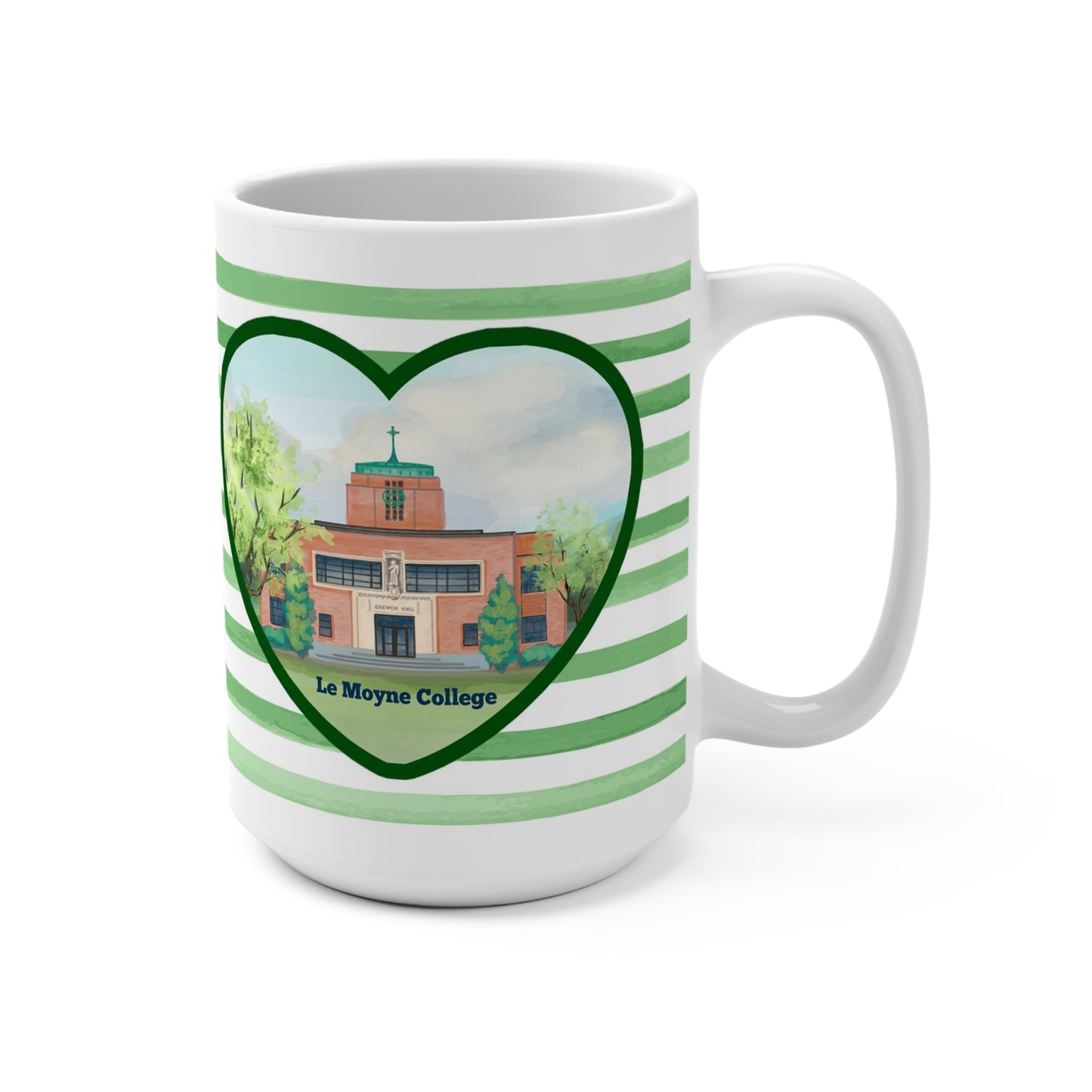 LeMoyne College Green Stripe Mug 15oz