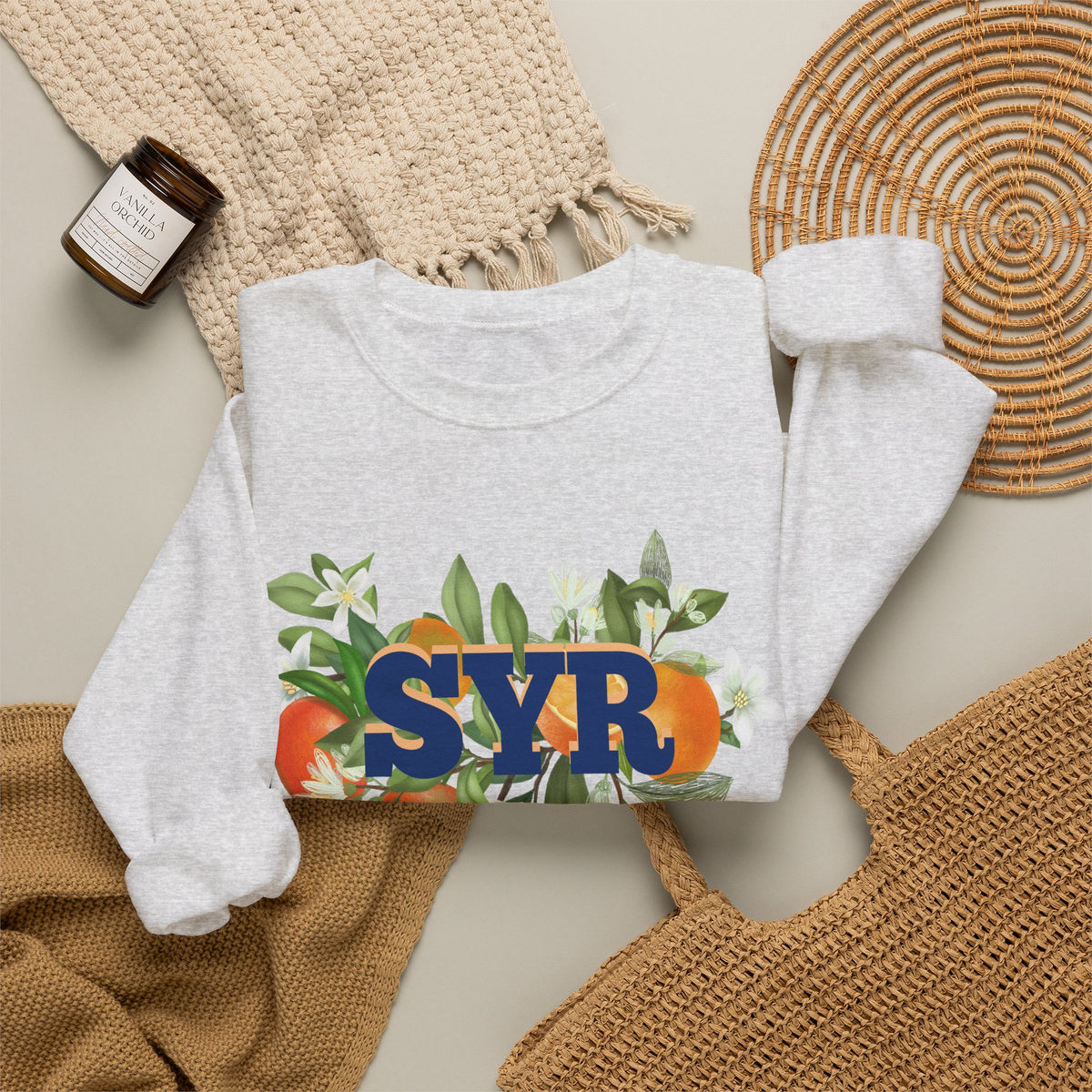 SYR Floral Crewneck Sweatshirt — Syracuse Inspired Fall Pullover