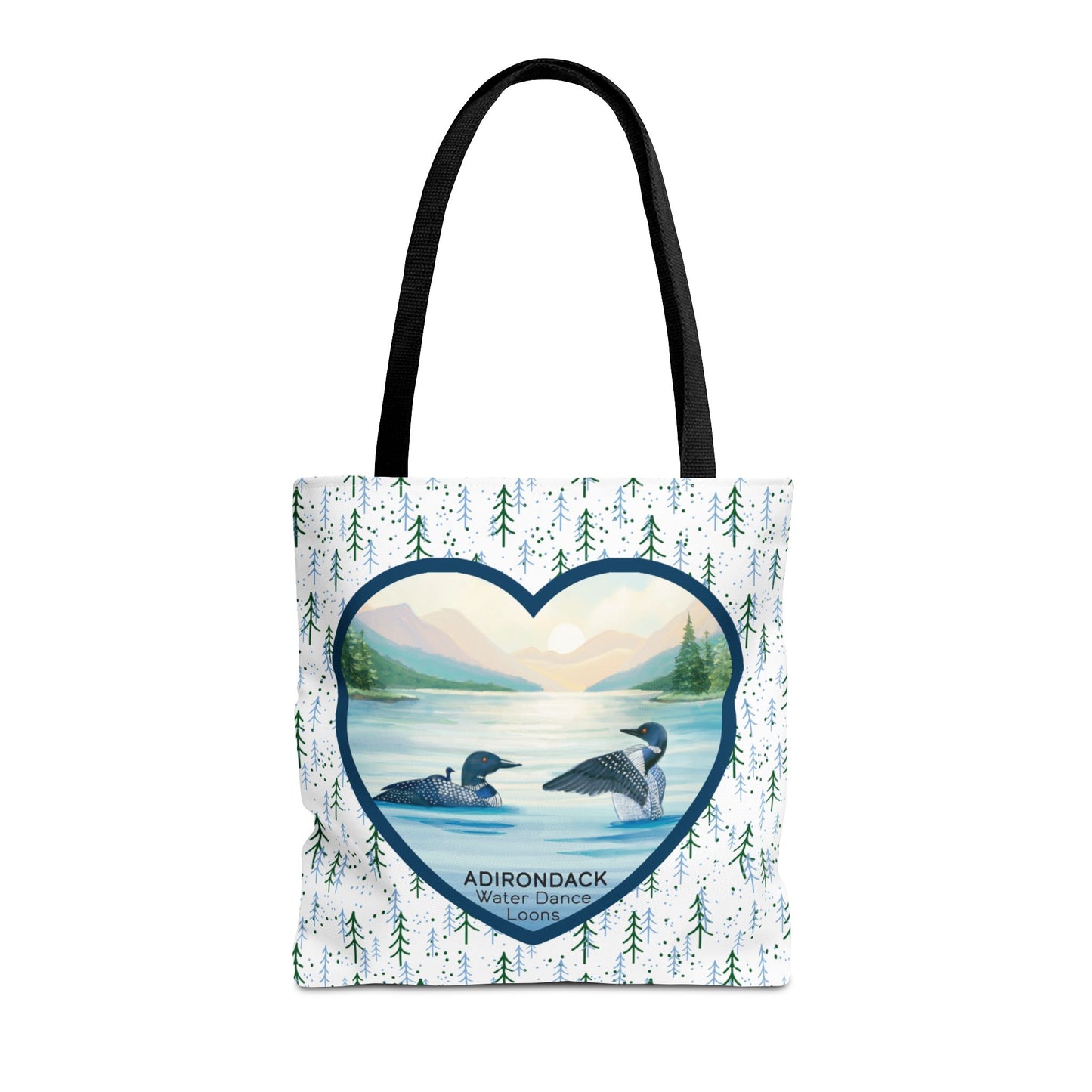Loon Family, Water Dance, Adirondack Park Tote Bag – Eco-Friendly Nature Lover's Bag - Made in the USA