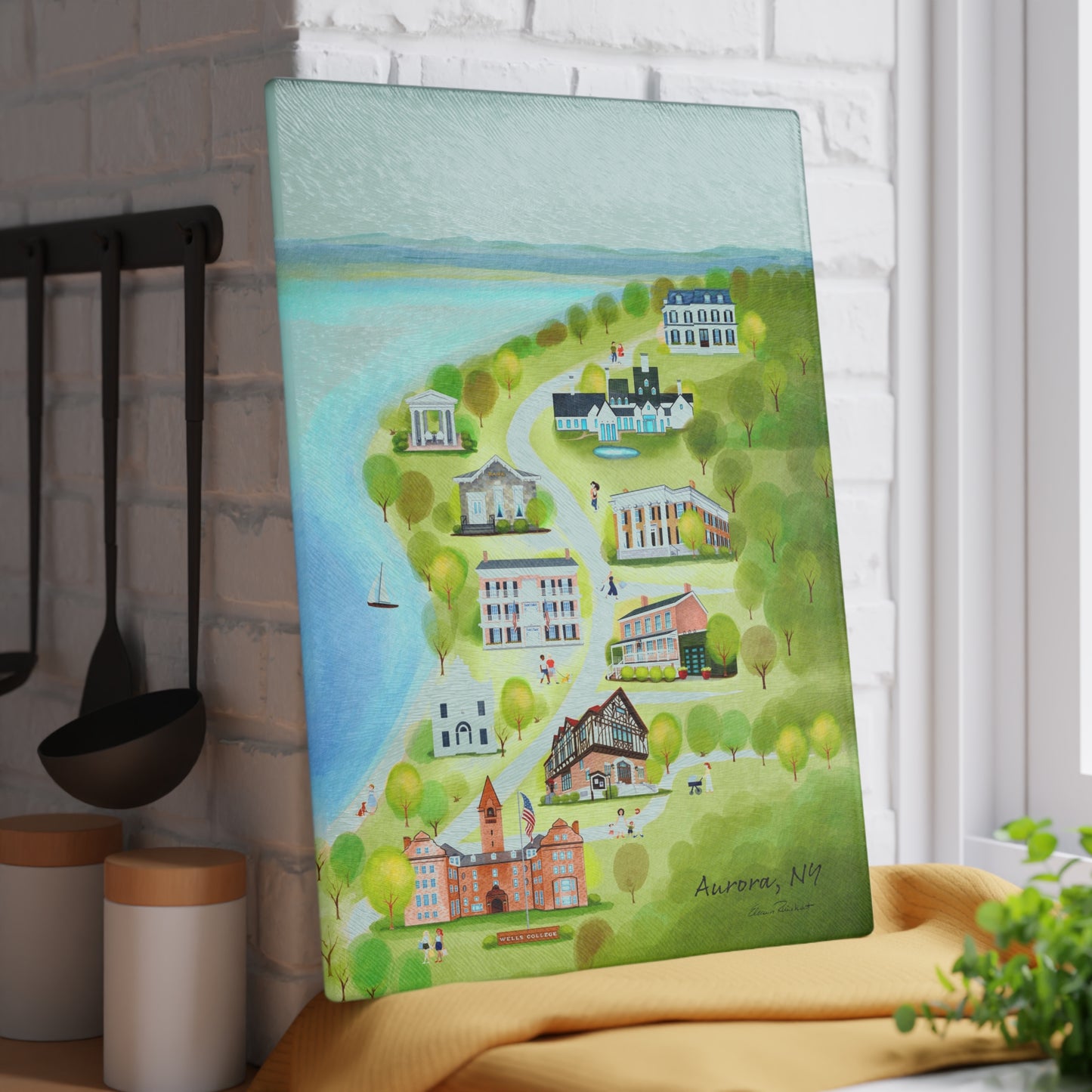 Aurora Village Glass Charcuterie and Cutting Board