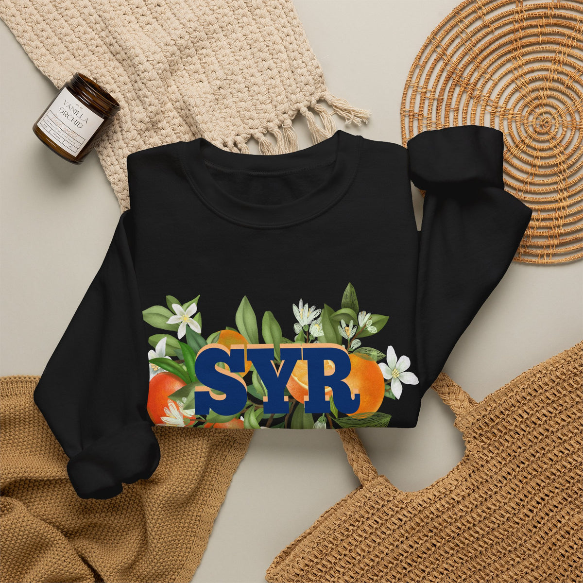 SYR Floral Crewneck Sweatshirt — Syracuse Inspired Fall Pullover