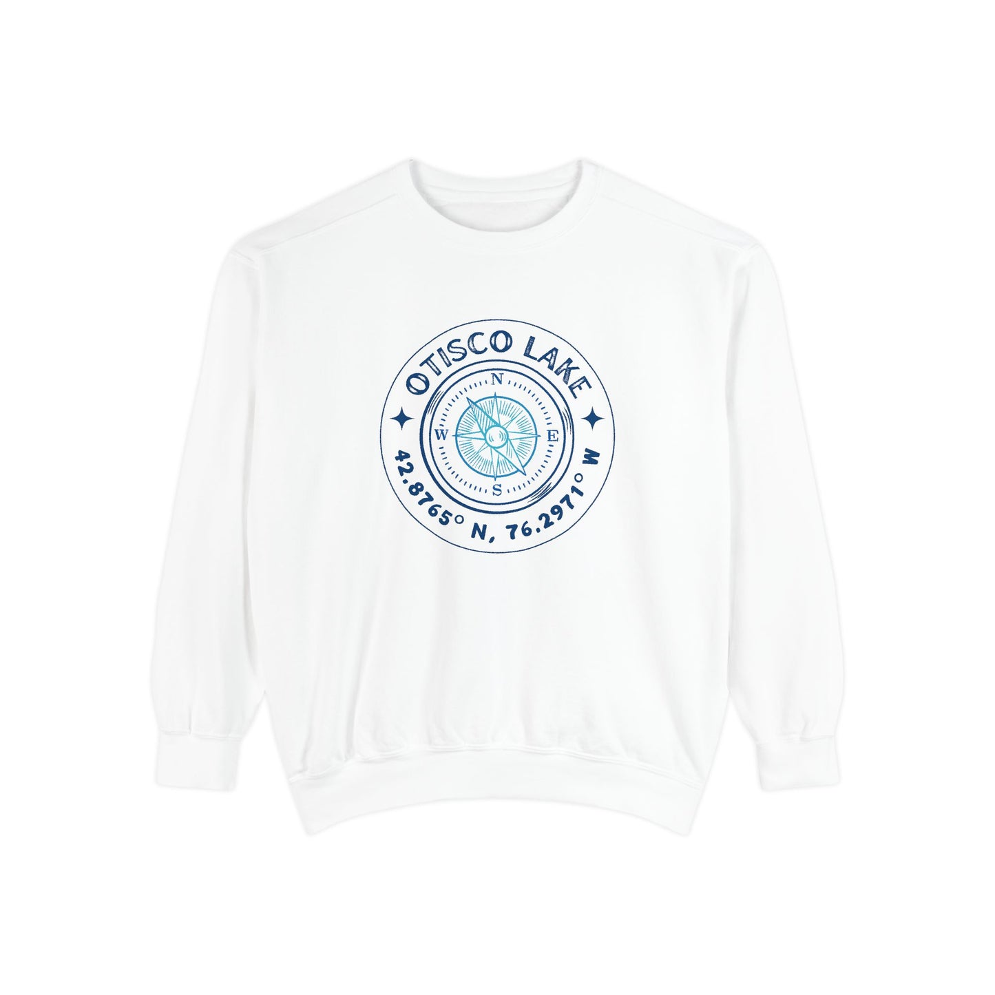 Otisco Lake Compass Sweatshirt — Nautical Coordinates Crewneck