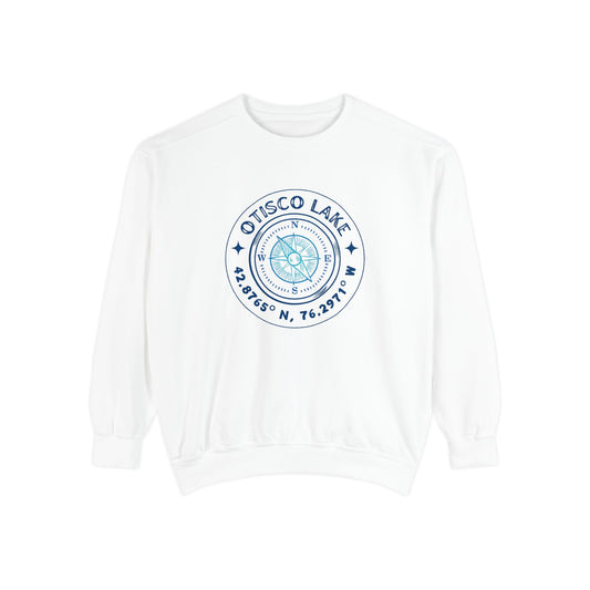 Otisco Lake Compass Sweatshirt — Nautical Coordinates Crewneck