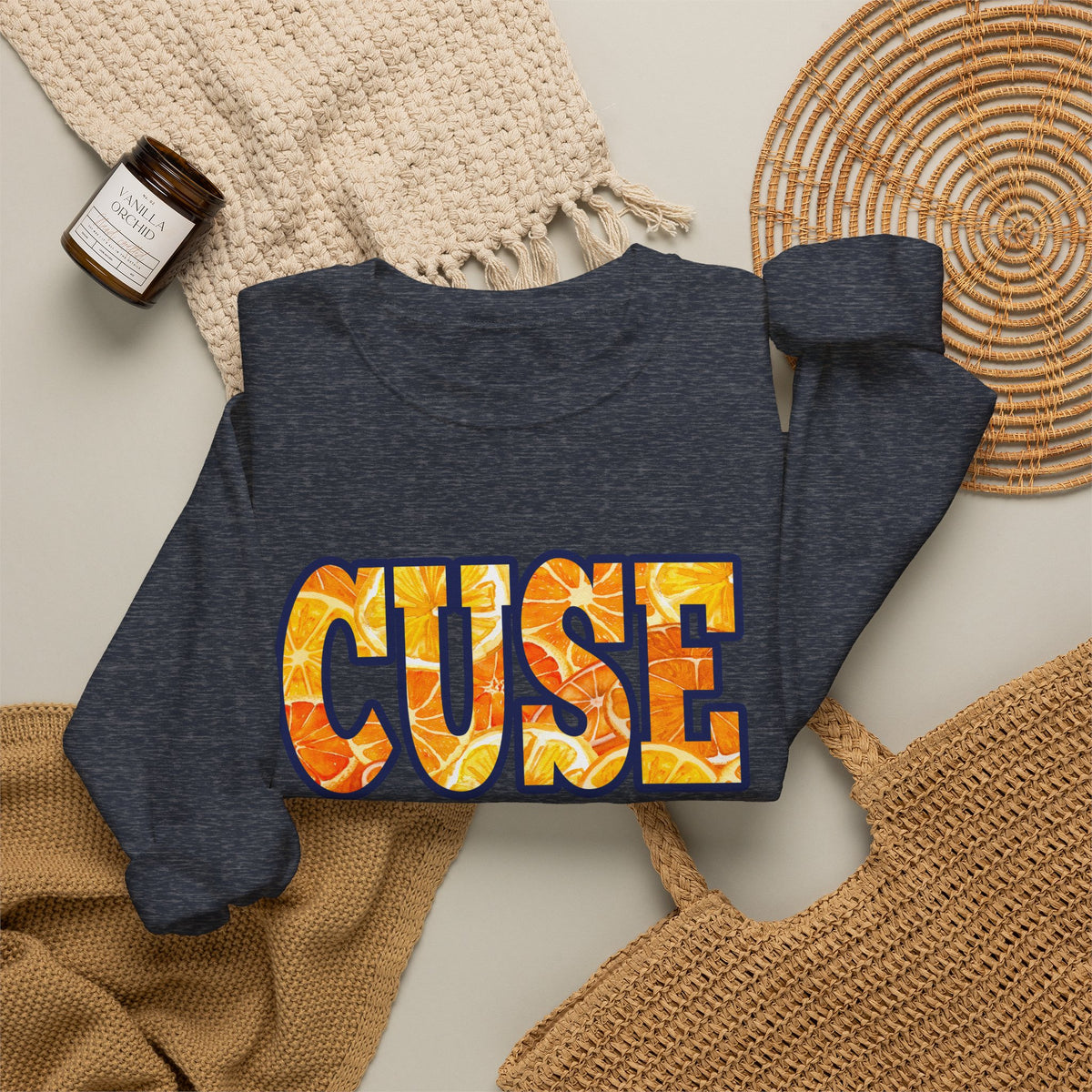 CUSE Orange Slices Crewneck Sweatshirt — Syracuse Inspired Fall Pullover