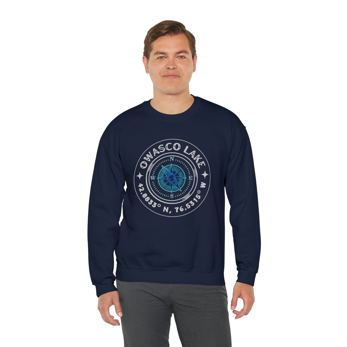 Owasco Lake Compass - Unisex  Crewneck Sweatshirt
