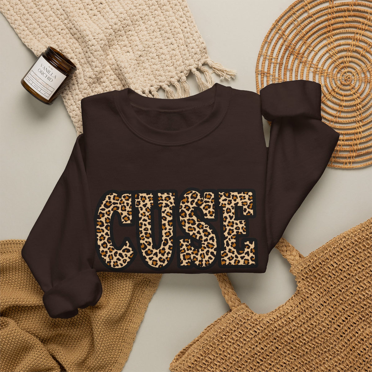 CUSE Leopard Print Crewneck Sweatshirt