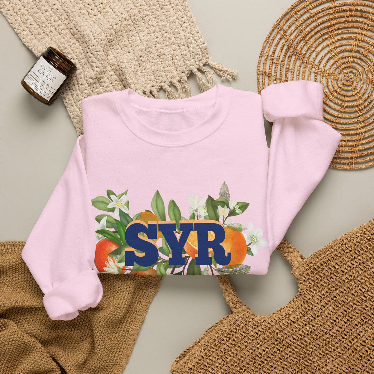 SYR Floral Crewneck Sweatshirt — Syracuse Inspired Fall Pullover