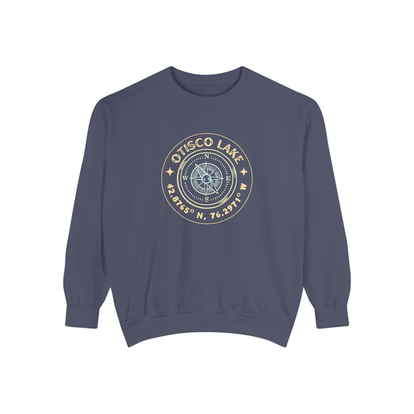 Otisco Lake Compass Sweatshirt — Nautical Coordinates Crewneck