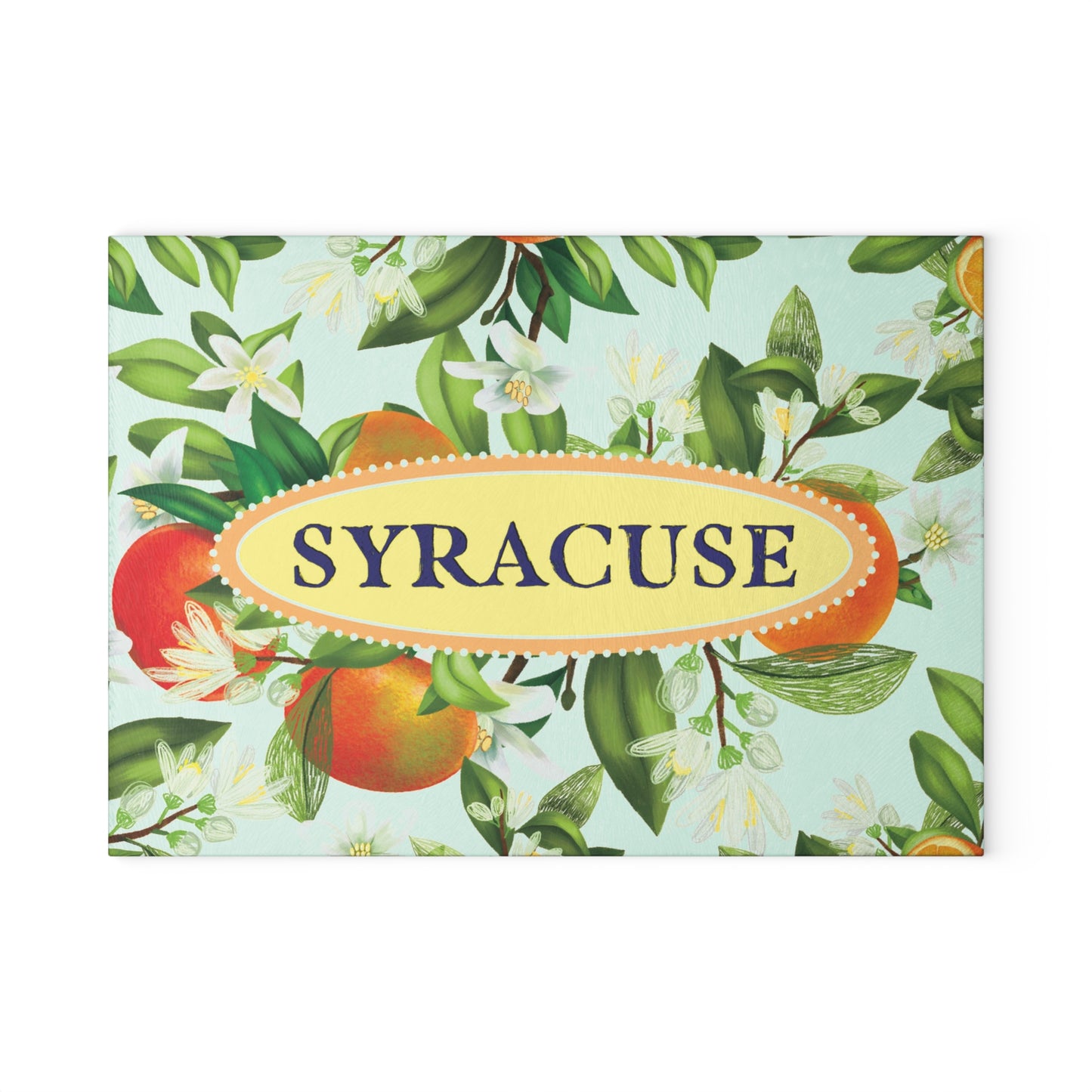 Syracuse Orange Blossom Glass Charcuterie and Cutting Board