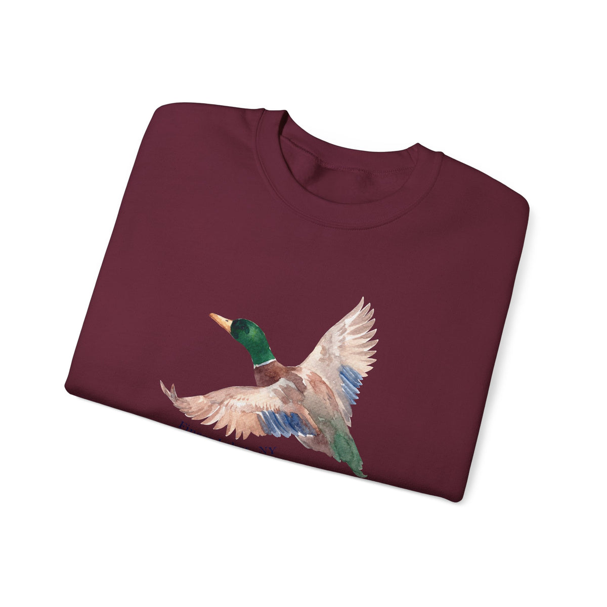 Mallard Flight Crewneck Sweatshirt — Flying Duck Nature Graphic