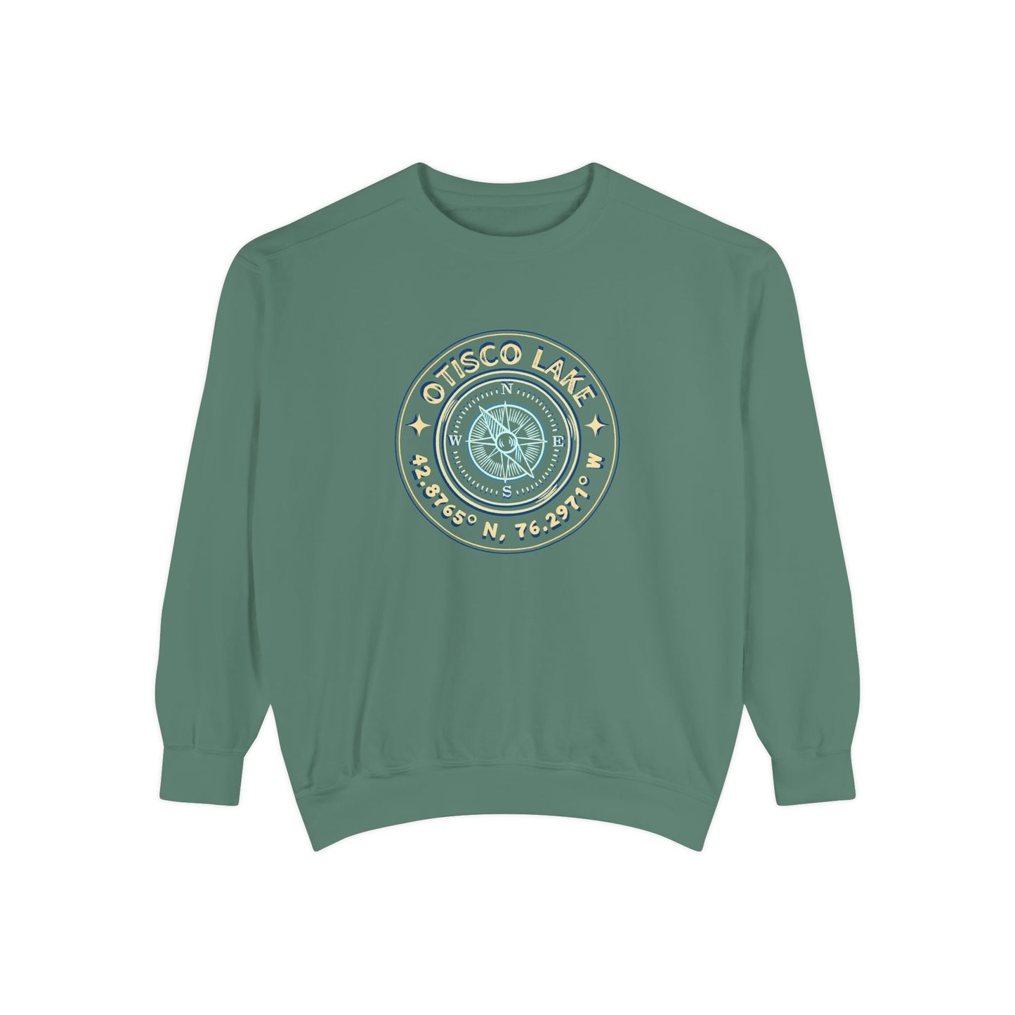 Otisco Lake Compass Sweatshirt — Nautical Coordinates Crewneck