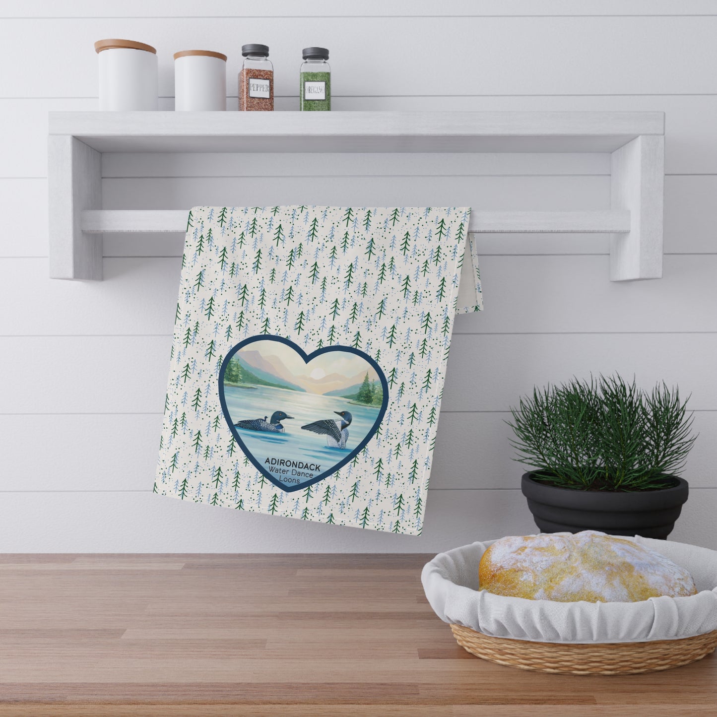 Adirondack Loons (Water Dance) Cotton Tea Towels - Nature-Inspired Home Decor - Made in the USA