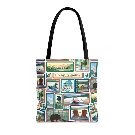 Adirondack Adventure Scenes Tote Bag – Eco-Friendly Nature Lover's Bag - Made in the USA