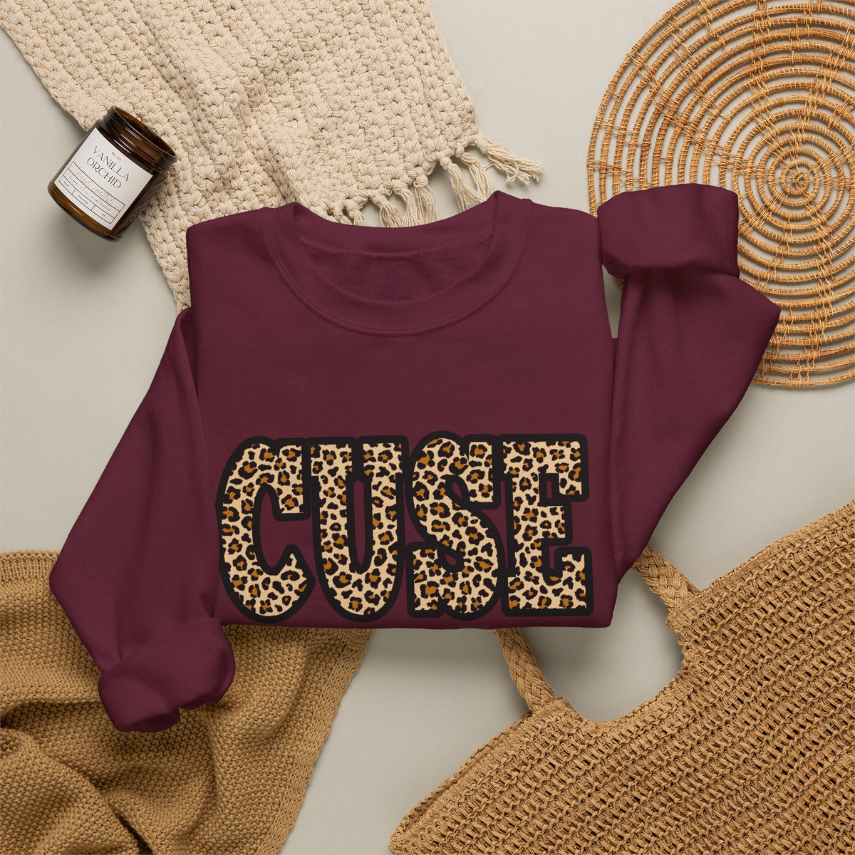 CUSE Leopard Print Crewneck Sweatshirt