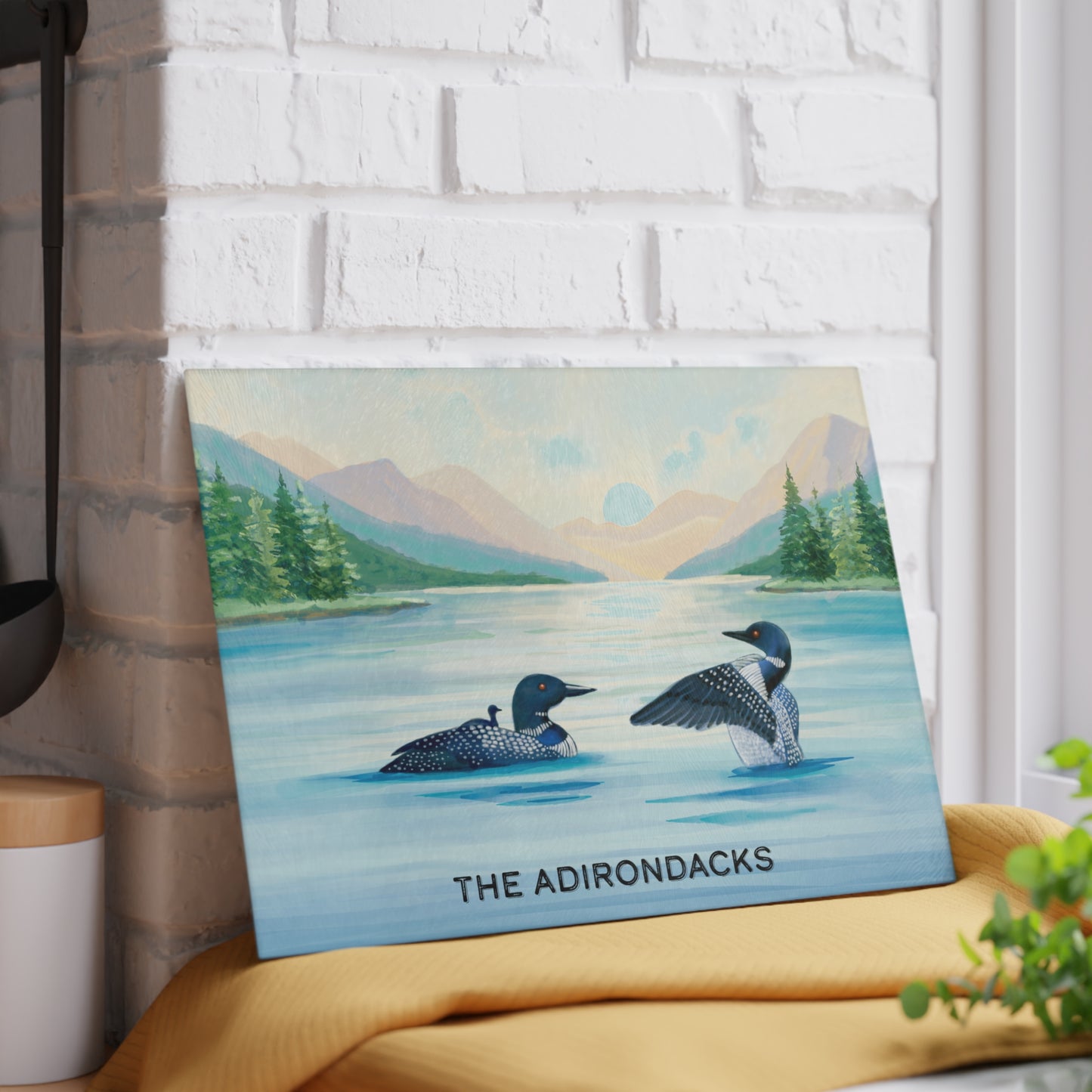 Adirondack Loon Family Glass Cutting and Charcuterie Board - Perfect for Home Chefs and Outdoor Enthusiasts - Made in the USA