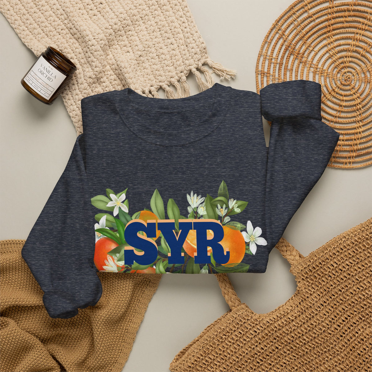 SYR Floral Crewneck Sweatshirt — Syracuse Inspired Fall Pullover