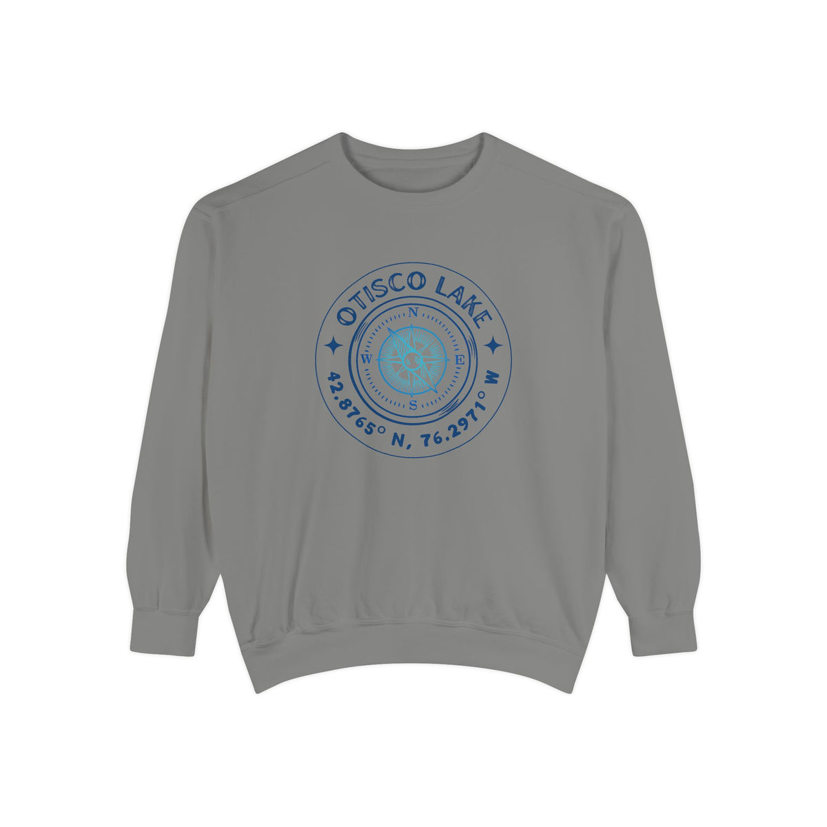 Otisco Lake Compass Sweatshirt — Nautical Coordinates Crewneck