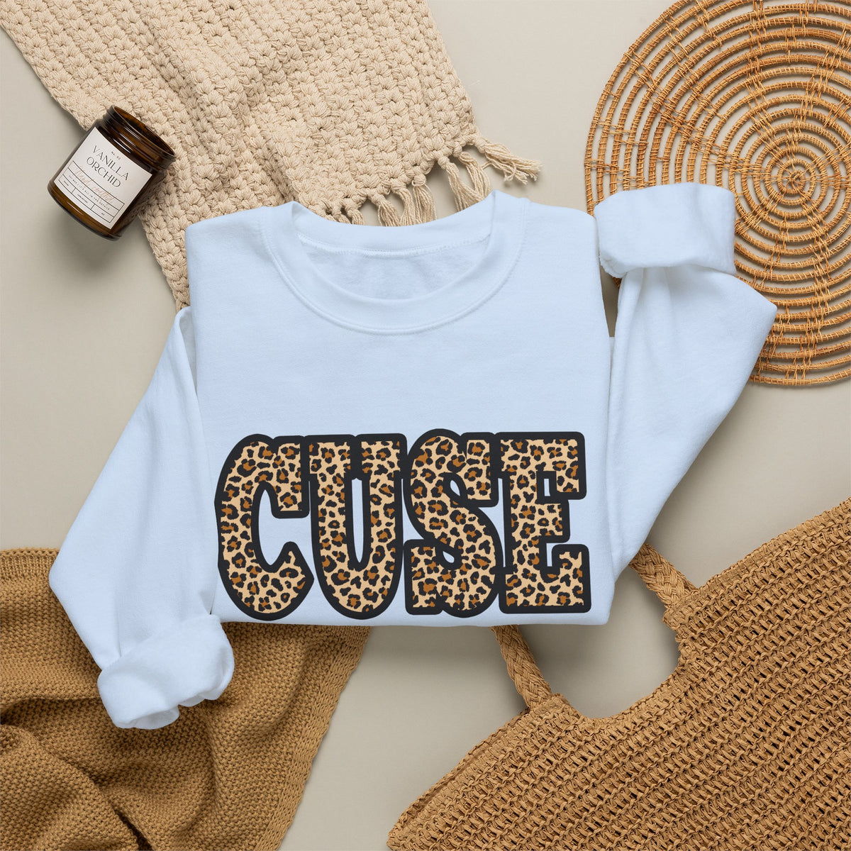 CUSE Leopard Print Crewneck Sweatshirt