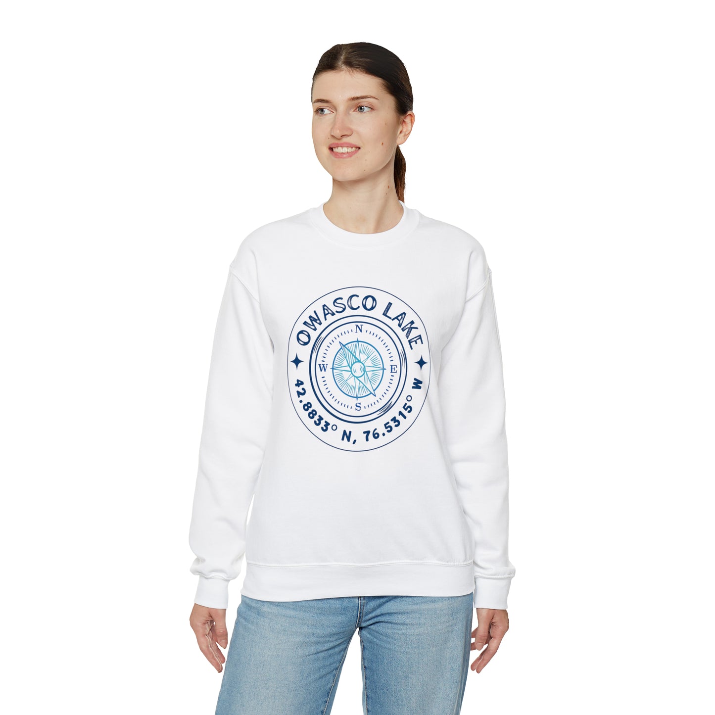 Owasco Lake Compass - Unisex  Crewneck Sweatshirt