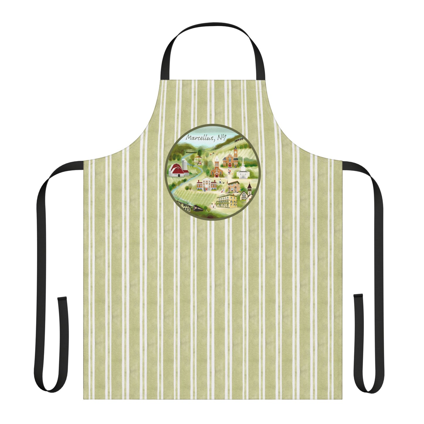 Marcellus NY Historical Landmarks and Animals Apron - Perfect for Nature Lovers, Chefs, and Home Cooks - Made in the USA