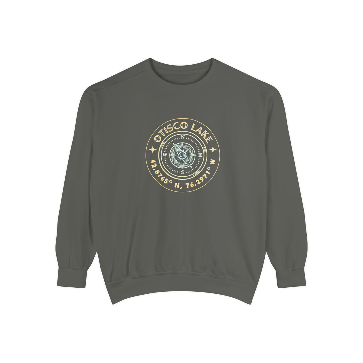 Otisco Lake Compass Sweatshirt — Nautical Coordinates Crewneck