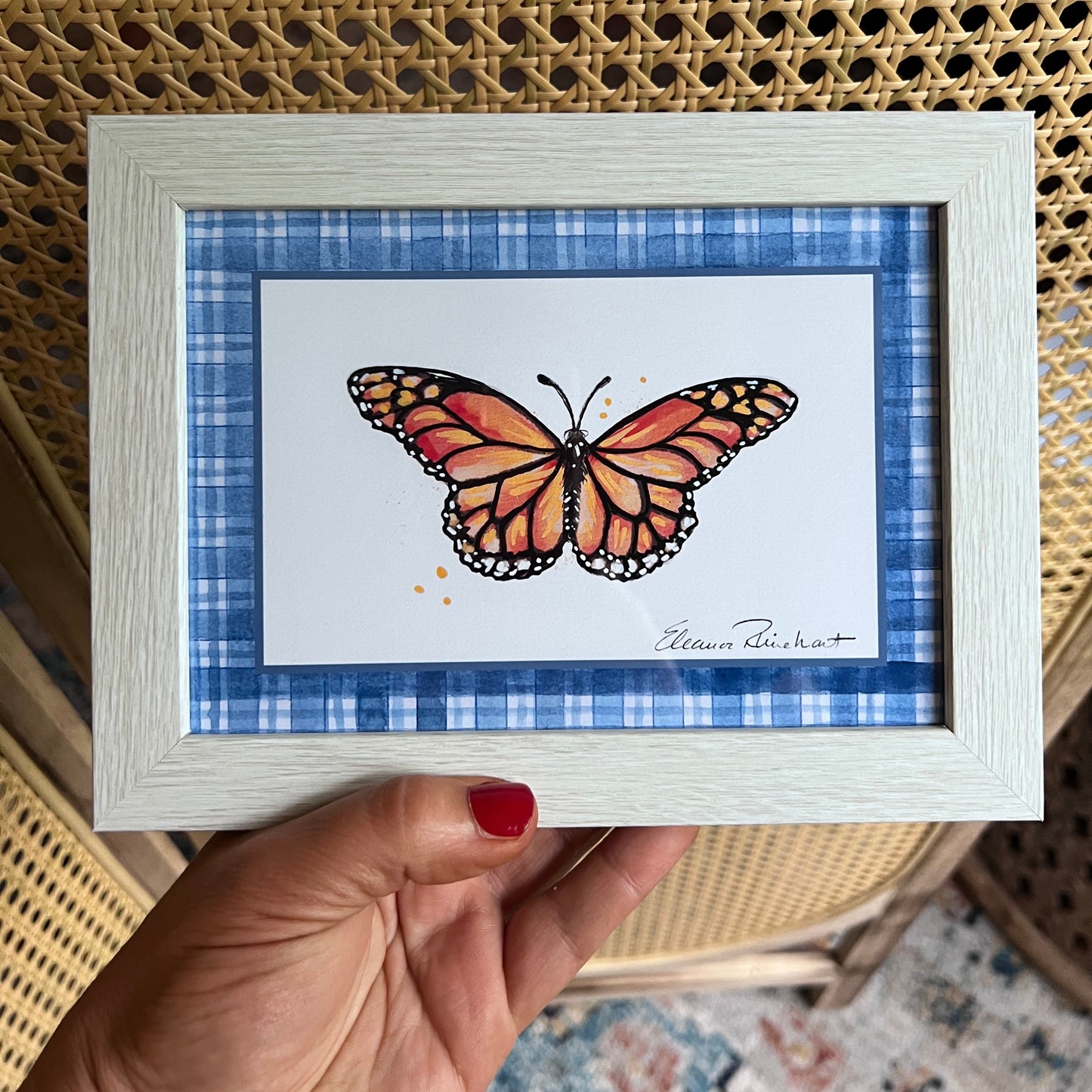 Sample Sale Framed Mini Print - Monarch with Blue
