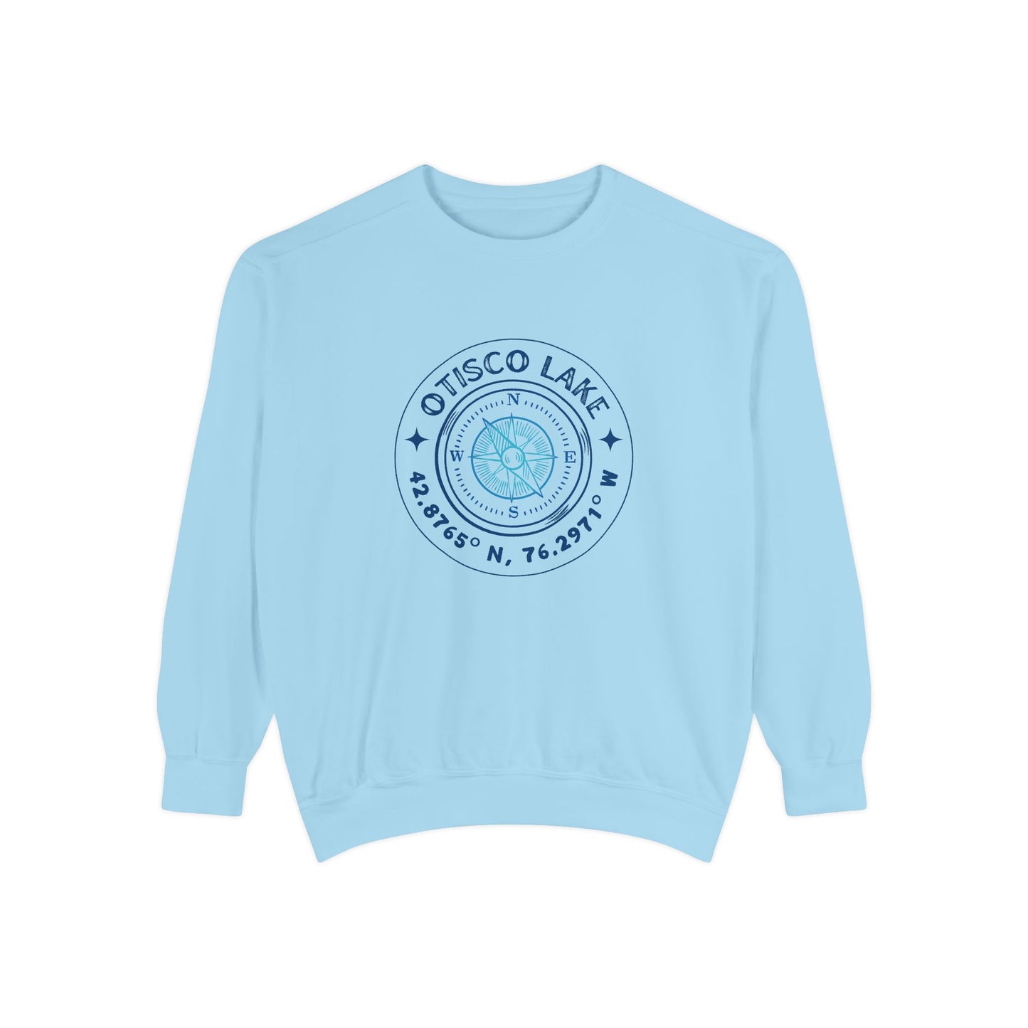 Otisco Lake Compass Sweatshirt — Nautical Coordinates Crewneck